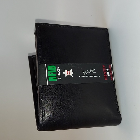 New leather Paul & Taylor rfid bifold wallet - Picture 1 of 6